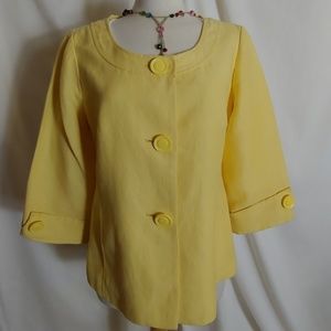 Trevan linen 3/4 sleeve scoop neck jacket